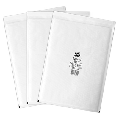50 x Jiffy Airkraft Size 6 White Bubble Envelopes Bags 290x445mm (JL6W)